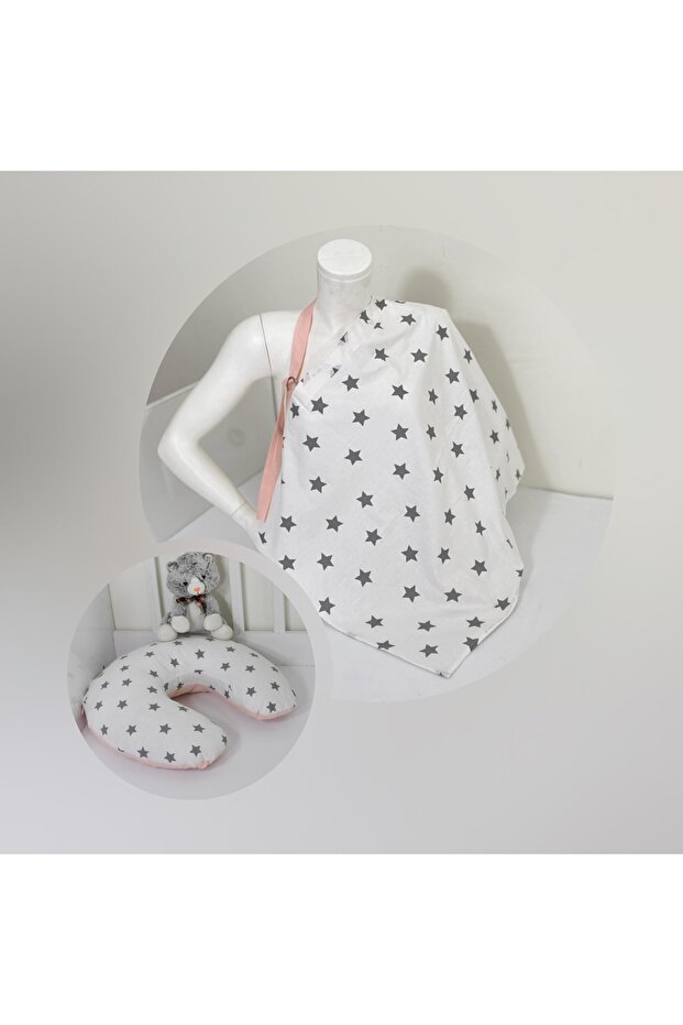 Big Star Series White Powder Bib Breastfeeding Pillow