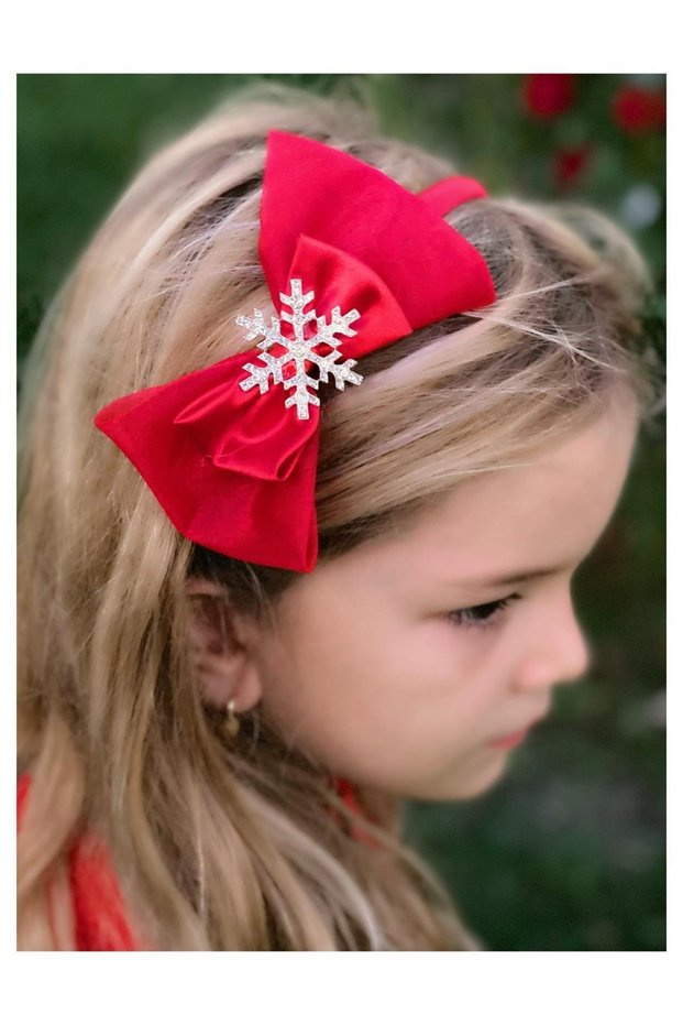 New Year's Eve Special Design Adult Children's Crown Crystal Jewelled Snowflake Crown with Brooch Red Satin