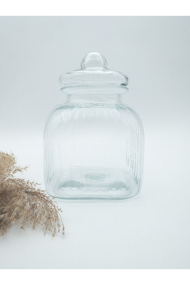 Dekoratif Vakum Kapak Kare Saklama Kavanozu Kutusu 3500 Ml - 3