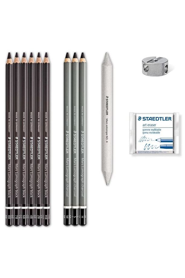 Mars Lumograph Charcoal Set Füzen Karakalem Eskiz Çizim Seti 12 Parça - 2