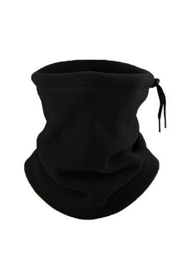 Women Men Fleece Neck Collar Winter Drawstring Beanie Thermal Warm Unisex