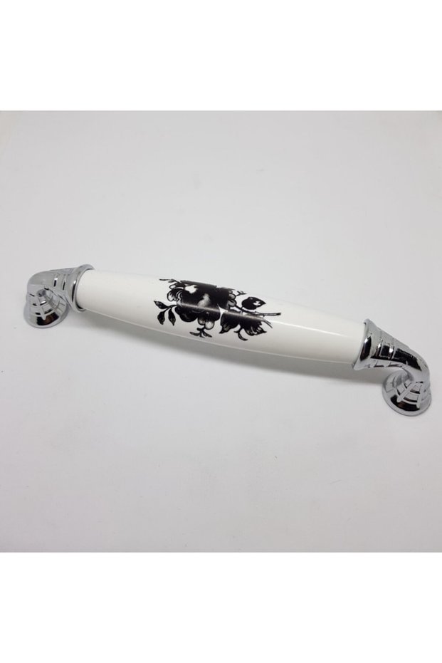 Classic Chrome Black Floral Polymer Handle 128mm (5pcs)