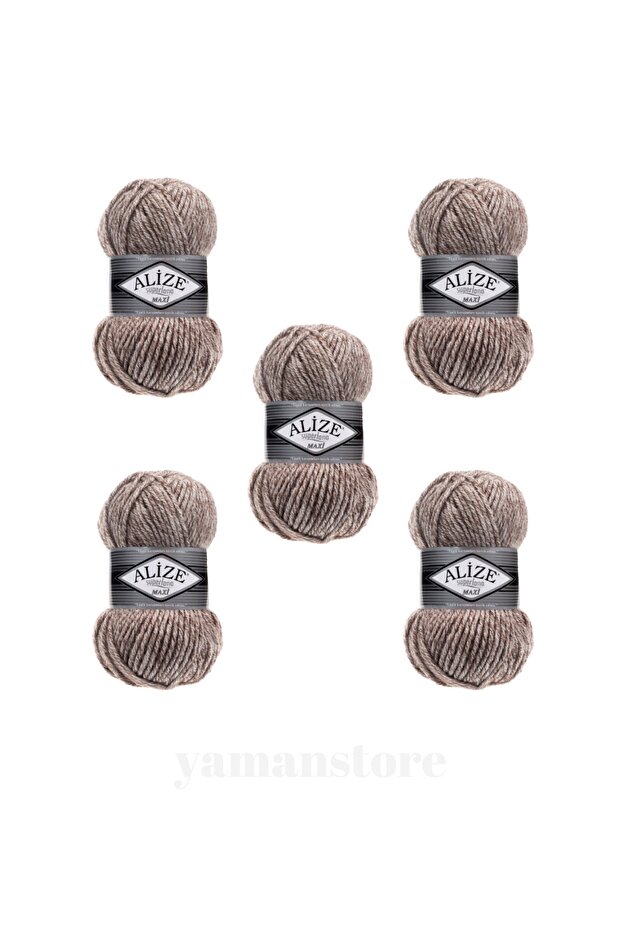 Superlana Maxi 5 Pieces Stranded Threads - Vest, Cardigan, Scarf, Sweater 803 Japse Milk Coffee