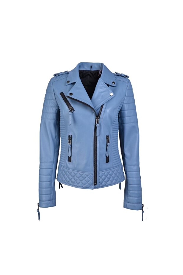 Venus Biker Deri Ceket Çivit - 3