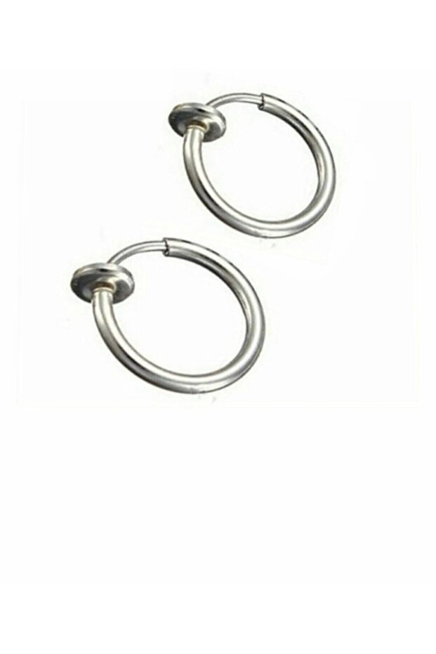 Steel Hoop Earrings for Non-Perforated Ears, Compressed Cartilage Earrings