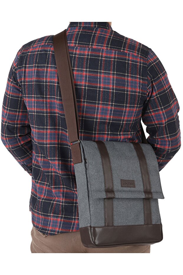 Unisex Blue Laptop Compartment Crossbody Messenger Bag with Shoulder Strap-373