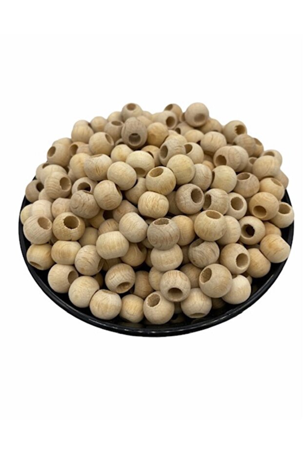 10mm Raw Wood Board Beads (50GR,~170 PIECES OF BEADS)