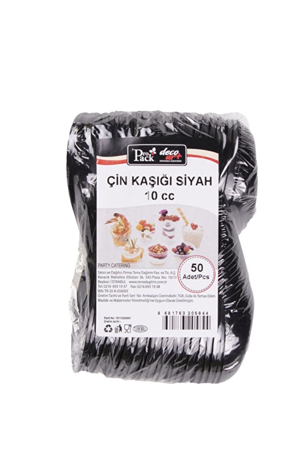 50adet 10cc Siyah Çin Kaşığı - 3