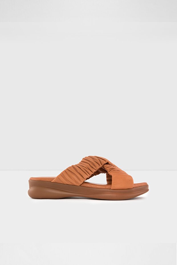 Halleın-tr-hakiki Deri Taba Kadın Terlik - 1