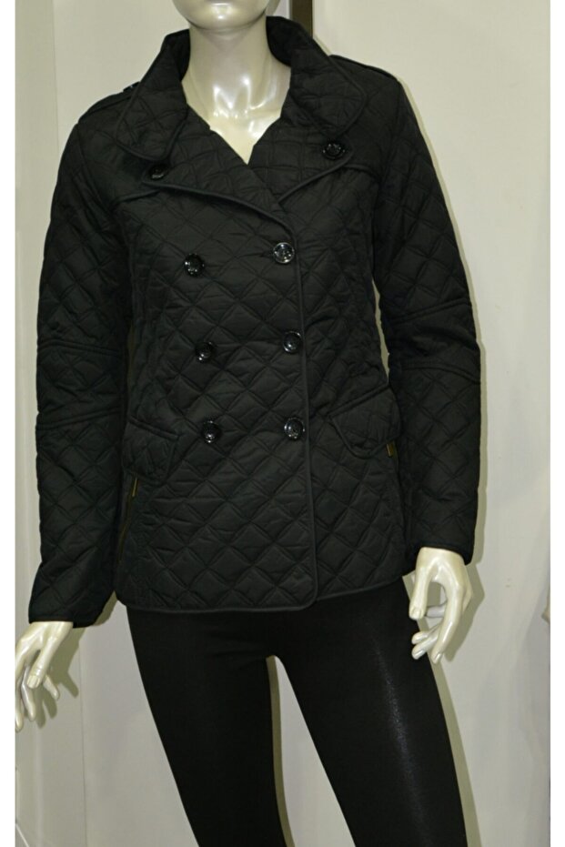 Kadın Siyah Kısa Kaban - 1