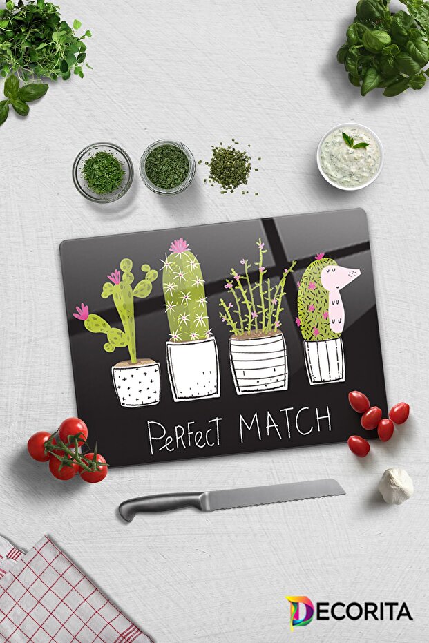 Black Background Glass Cutting Board - Perfect Match, 30cm X 40cm