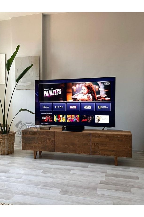 Ahşap Devirme Kapaklı Koyu Ceviz Model Tv Ünite - 1