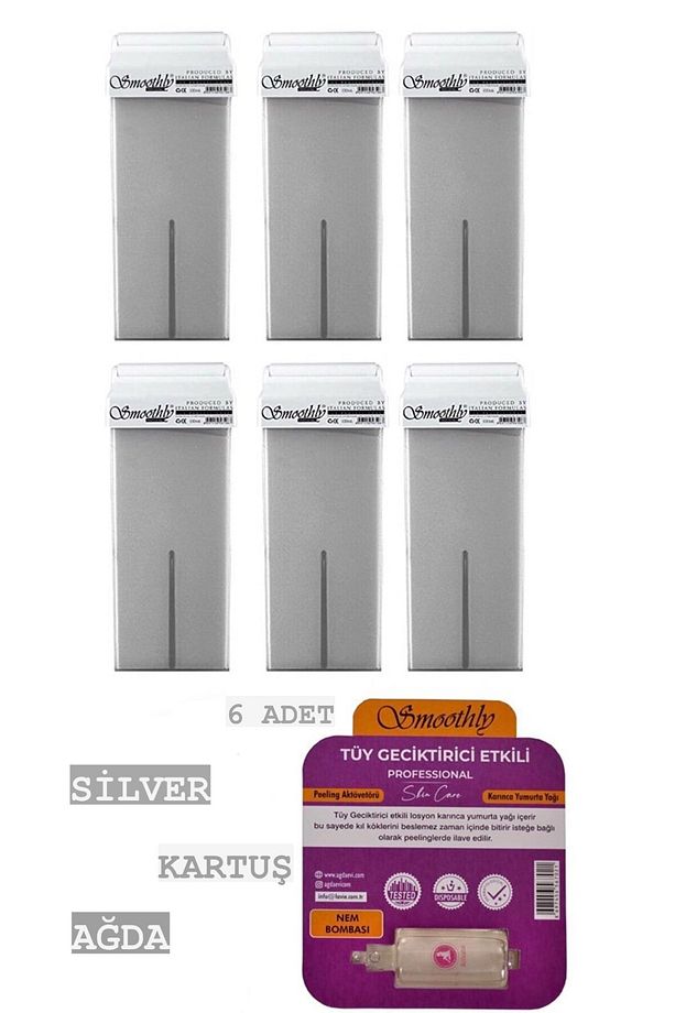 Roll-on Kartuş Sir Ağda Özel Seri 6lı Set Silver 600ml Tüm Vücut Ağda - 1