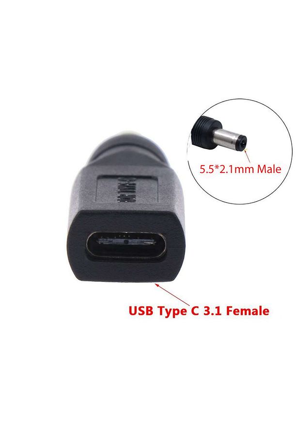 Usb 3.1 Type-c To 5.5*2.1mm Çevrici Dönüştürücü Konnektör Usb-c Laptop Şarj Güç Adaptörü - 5