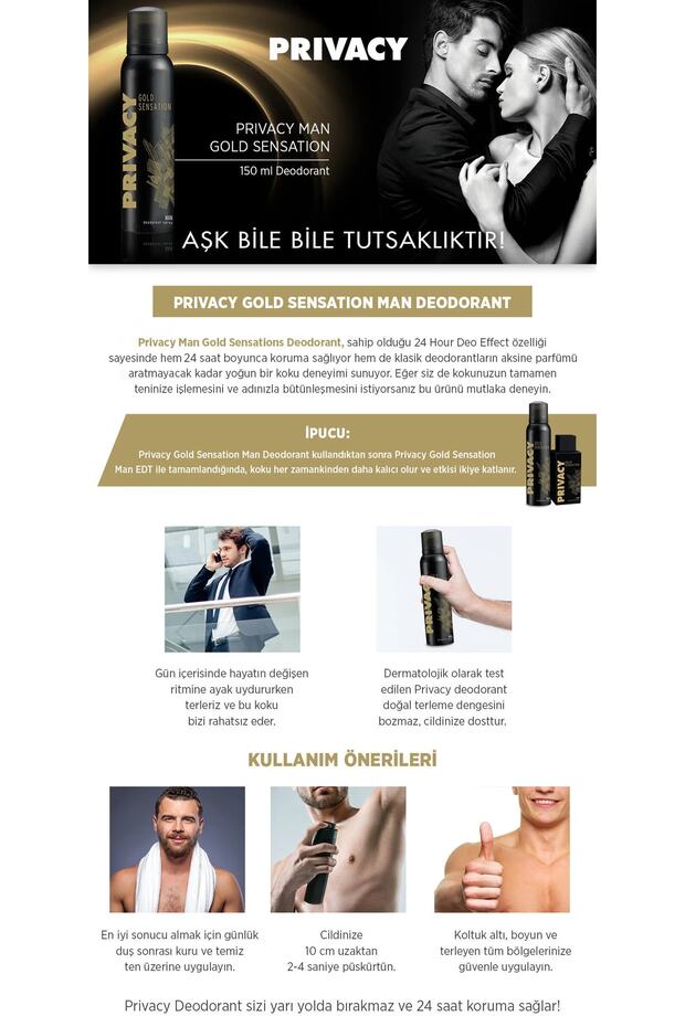 Gold Men Edt Erkek Parfüm 2 X 100 Ml + Deodorant 6 X 150 Ml - 5
