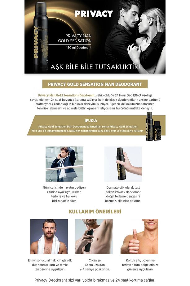 Gold Men Edt Erkek Parfüm 2 X 100 Ml + Deodorant 2 X 150 Ml - 6