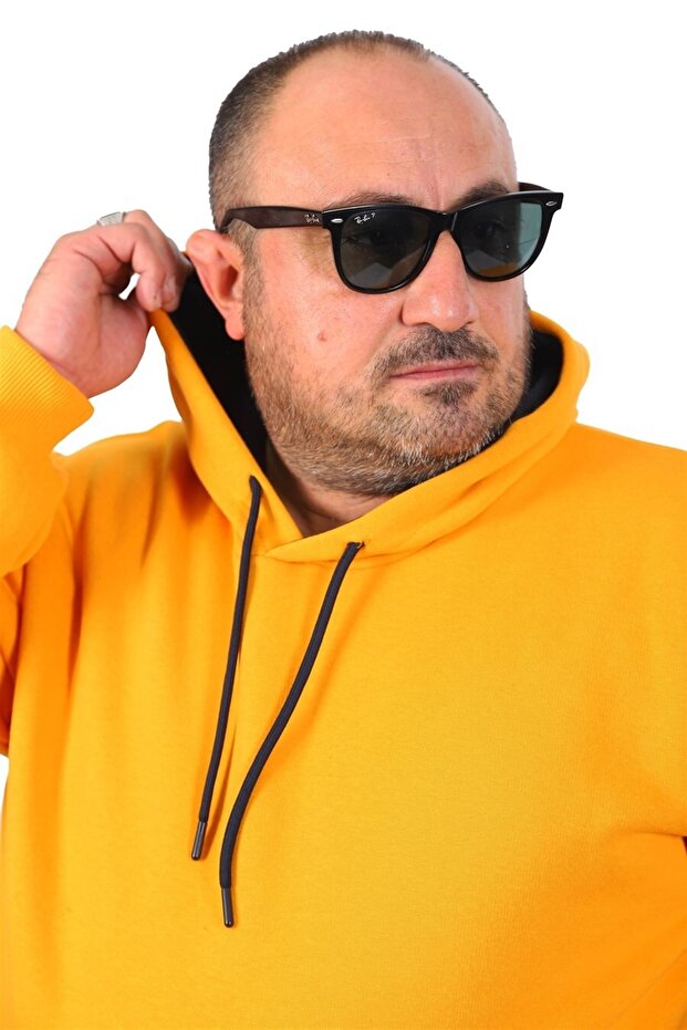 سويت شيرت رجالي أساسي مقاس كبير بغطاء للرأس 11700 - 2