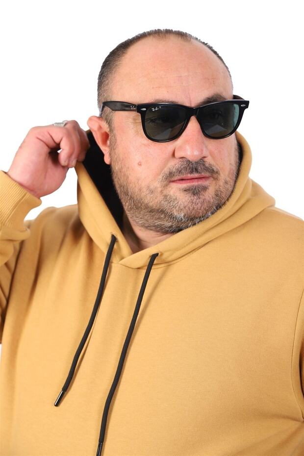 سويت شيرت رجالي أساسي مقاس كبير بغطاء للرأس 11700 - 2