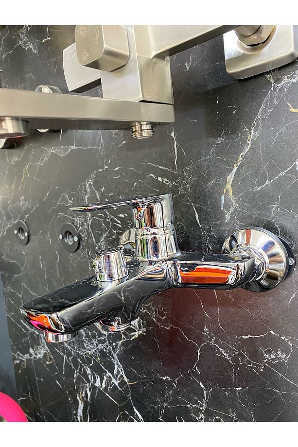 Duş Seti Tepe Yağmurlama Duş Sistemi Banyo Bataryası Dahil Set Robot Duş Seti Gümüş Renk Premium Set - 3