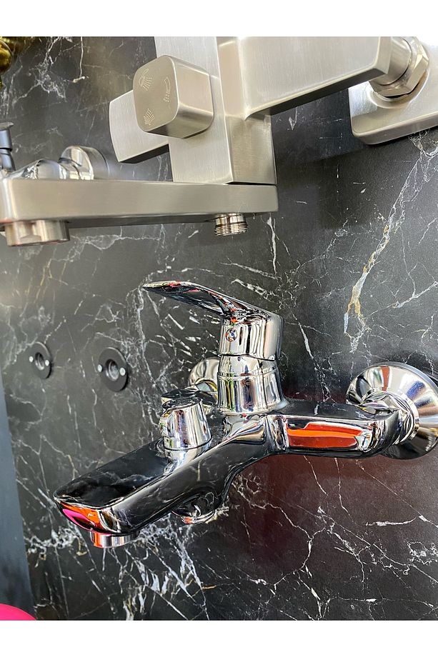 Duş Seti Tepe Yağmurlama Duş Sistemi Banyo Bataryası Dahil Set Robot Duş Seti Gümüş Renk Premium Set - 4