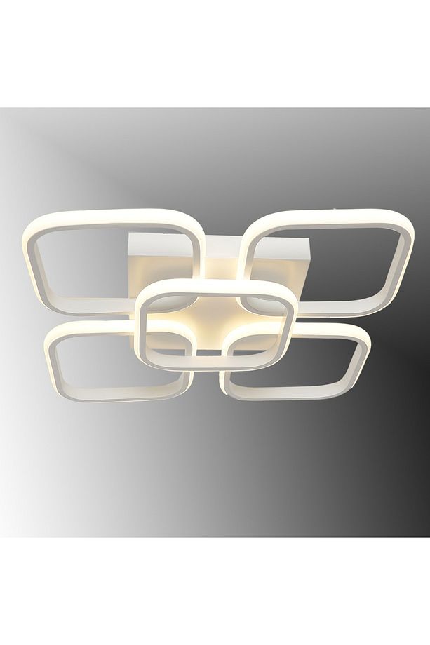 Tt302-4+1-by Kare Mat Beyaz 5 Li ( Gün Işığı ) Led Avize - 1
