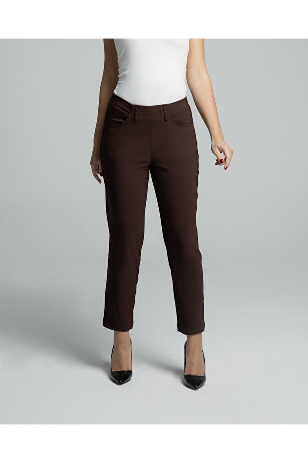 Phia Cropped Viskon Kahve - 1