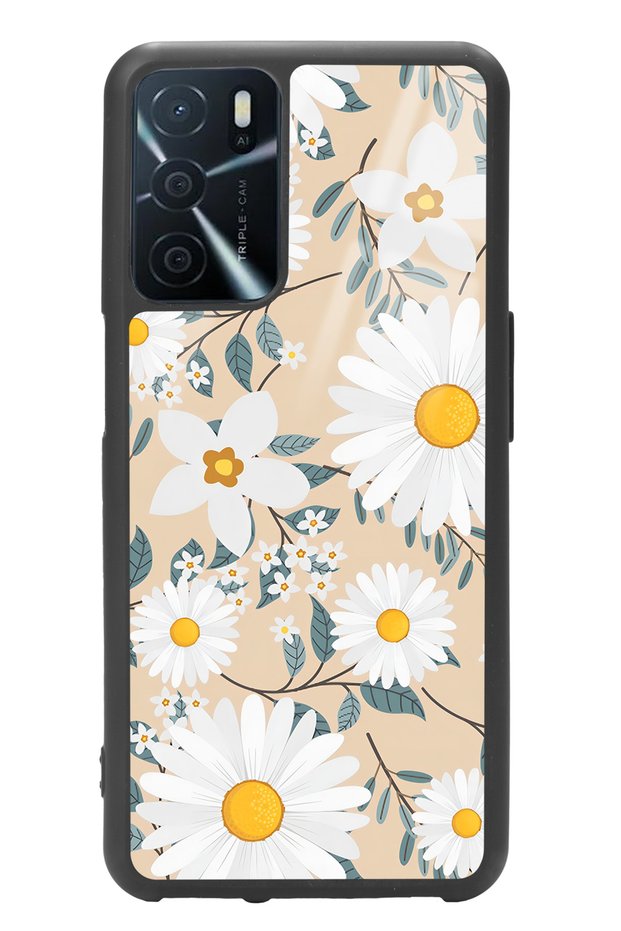 Oppo A-16 Big Daisy Design Glossy Phone Case