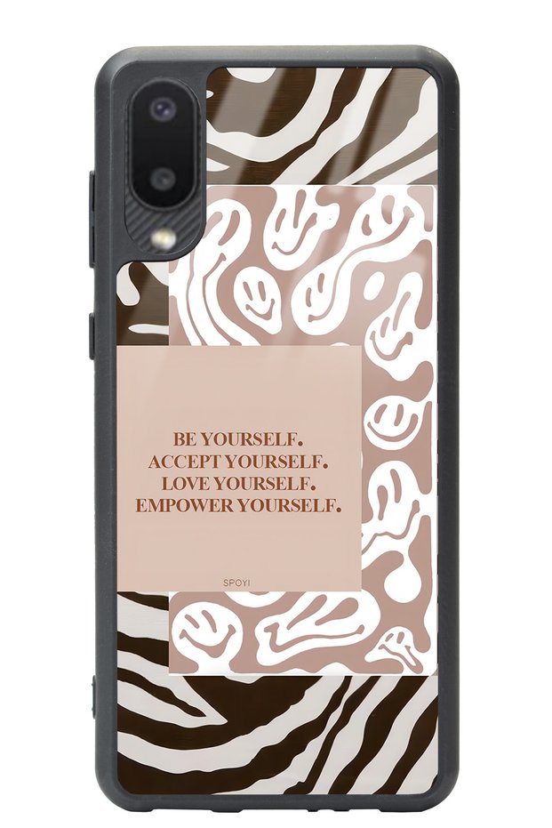 Samsung A-02 Emoji Zebra Design Glossy Phone Case