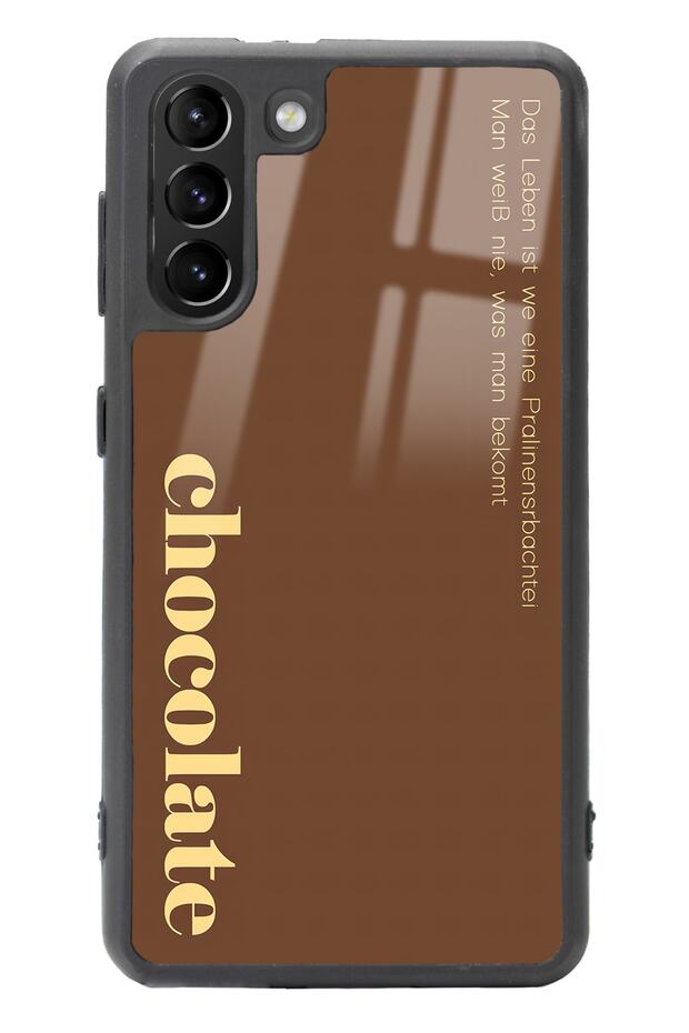 Samsung S21 Glossy Phone Case with Choclate Design
