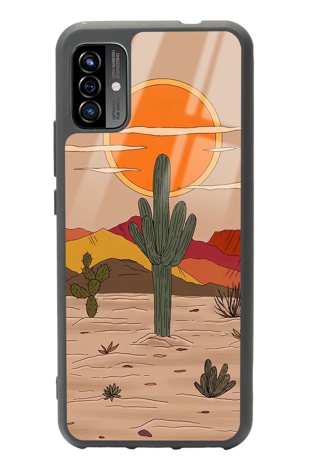 P13 Blue Max Pro Lite 2022 Retro Cactus Sun Design Glossy Phone Case