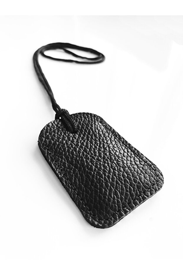 Kayi Quadrilateral Cevşen Prayer Pendant Amulet Black Genuine Leather