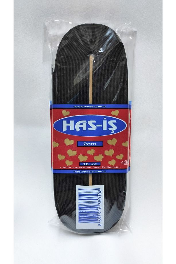 Has-iş Siyah 2 Cm Yassı Lastik 10 Metre Bel Paça Don Lastiği - 1
