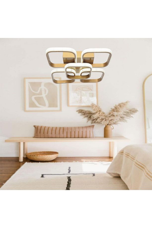 Tt302-4+1-esk Kare Eskitme Boyalı 5 Li ( 3 Renk Işık ) Led Avize - 4