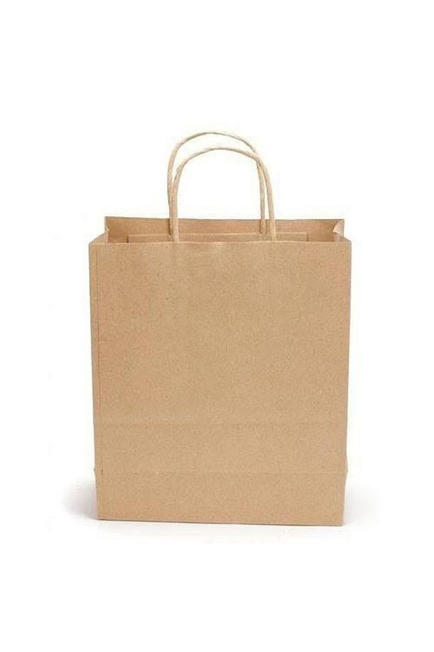 Kraft Kağıt Çanta Büklüm Sap Orta 25*31)(5 Adet) - 2