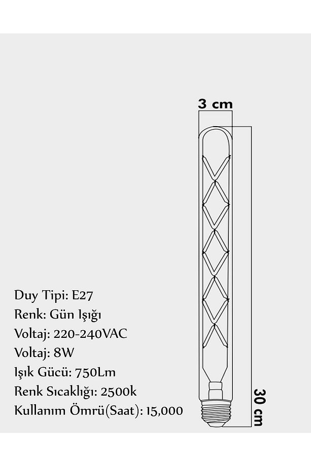 Cla27 E27 Duylu 8 Watt Gün Işığı Led Filament Rustik Bal Cam Ampul - 2