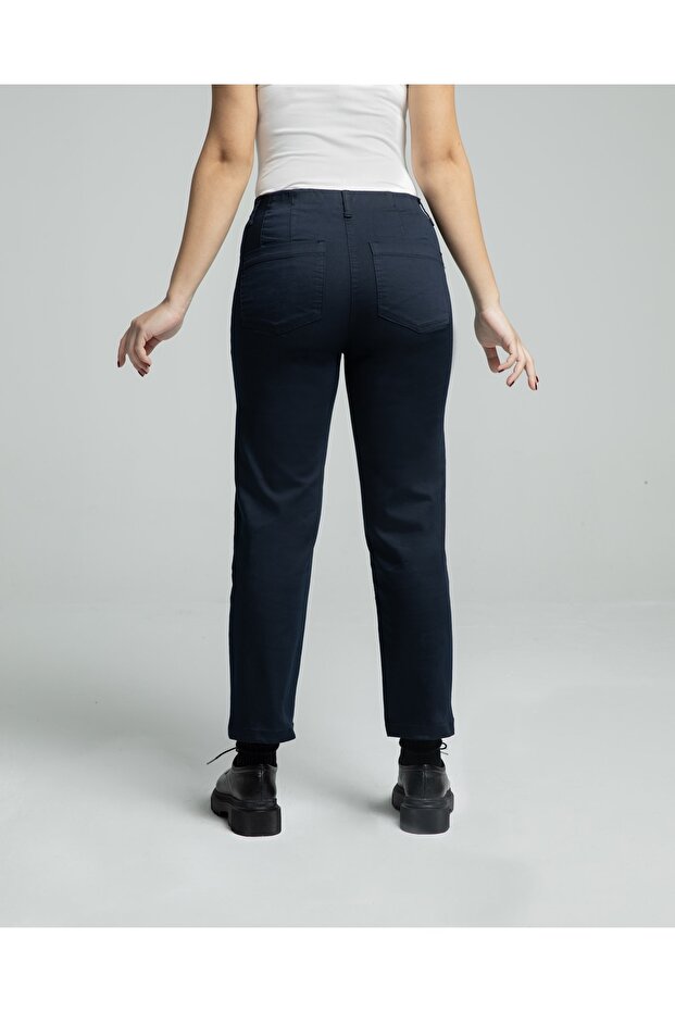 Mony Cropped Pamuklu Lacivert - 4