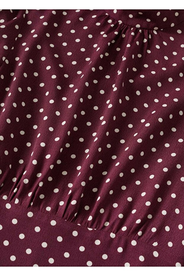 Desenli Dökümlü Elbise - 6