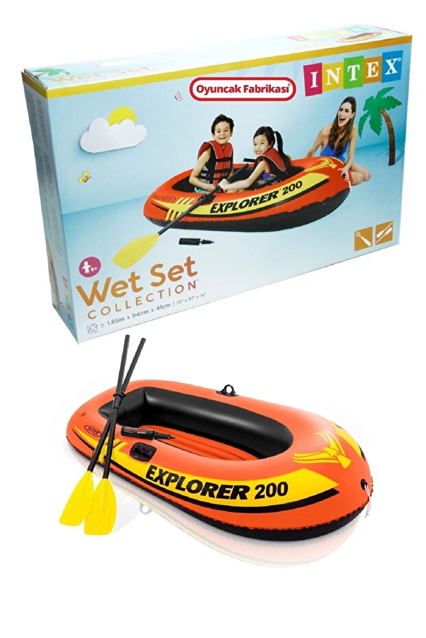 Intex Şişme Bot 2 Kişilik Explorer Bot Set 200 +kürek Pompa Set 95 Kg - 1