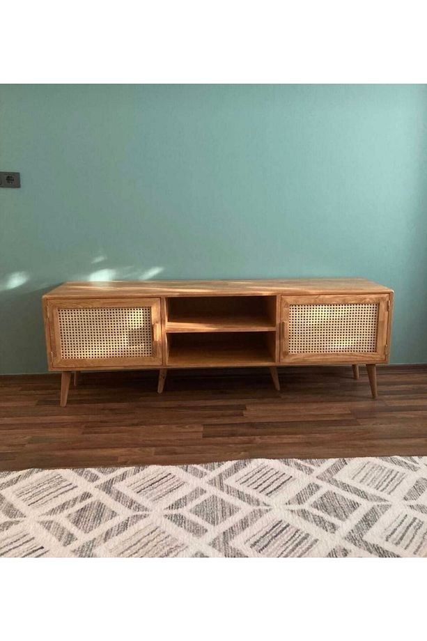 Ahşap Hazeranlı Kapak Detaylı Iskandinav Model Tv Ünitesi. - 2