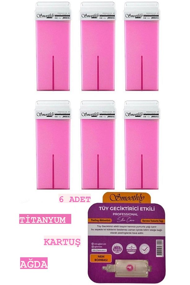 Roll-on Kartuş Sir Ağda Pembe Pudralı 6lı Set 600ml Hassas Cilt Ve Hassas Bölge Ağdası - 1