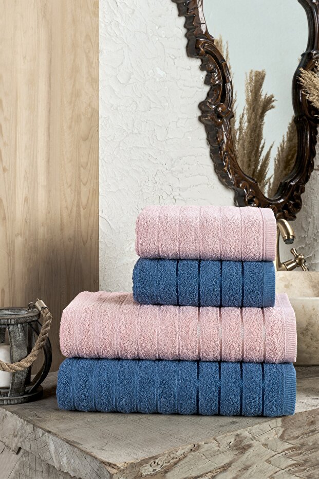 Fluffy 4'lü Banyo Havlu Seti - 1