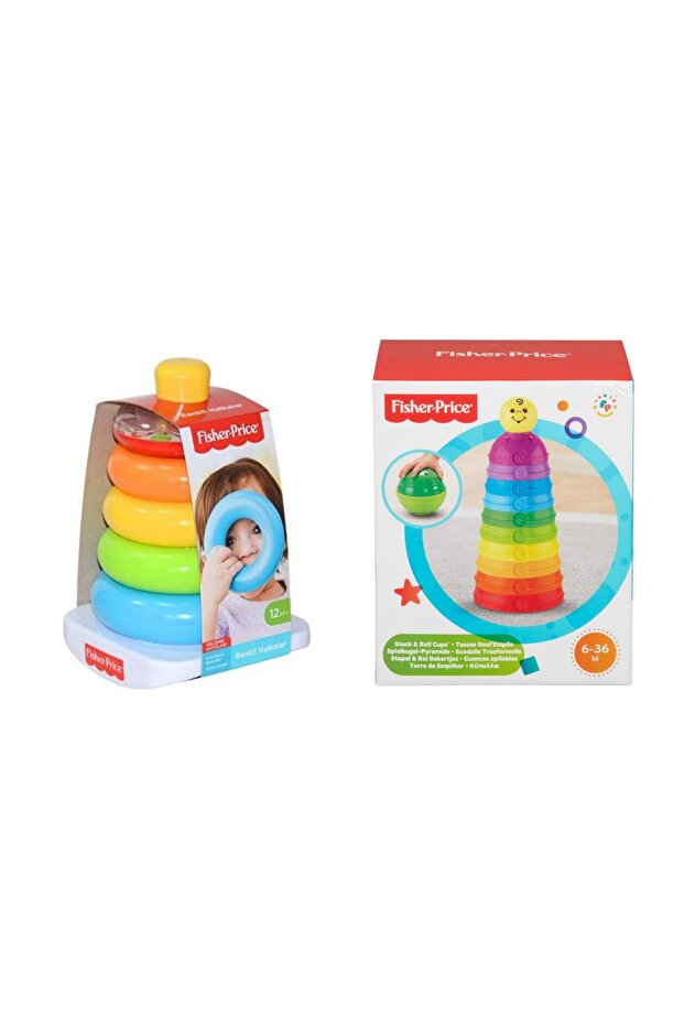 Fun Toy Set with Colorful Rings and Numbered Containers
