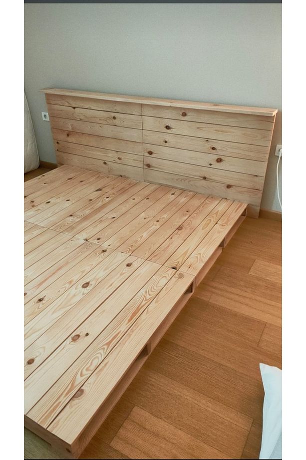 Ahşap Baza, Ahşap Yer Yatak, Baza, Başlıklı Model - 2