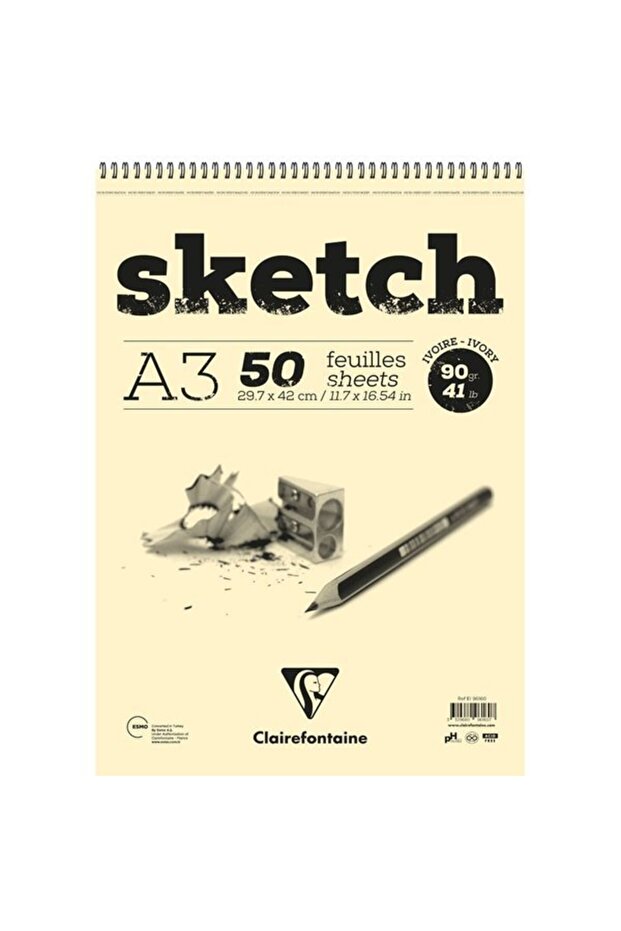Esquısse Ivory A3 90 Gr50 Sheets Short Side with Spiral - Single