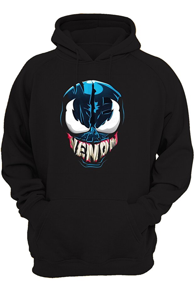 Venom Pre-Printed, 100% Cotton, 3 Thread. Very Thick Hoodie with Fleece Lining