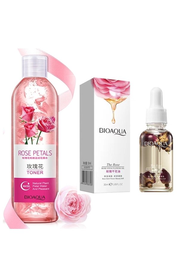 Rose Petal Tonic and Serum Skin Care Set 2 Pieces