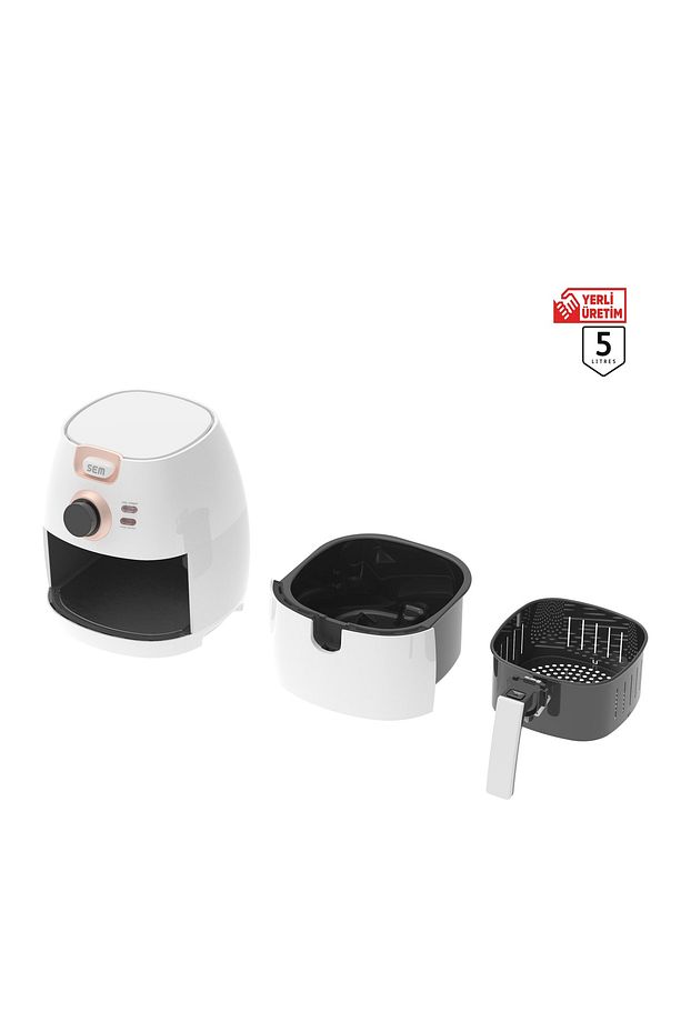 Akıllı Aircook 5lt Yağsız Kızartma Sıcak Hava Fritöz - Airfryer 8 Program 1650watt Sc301 - 4