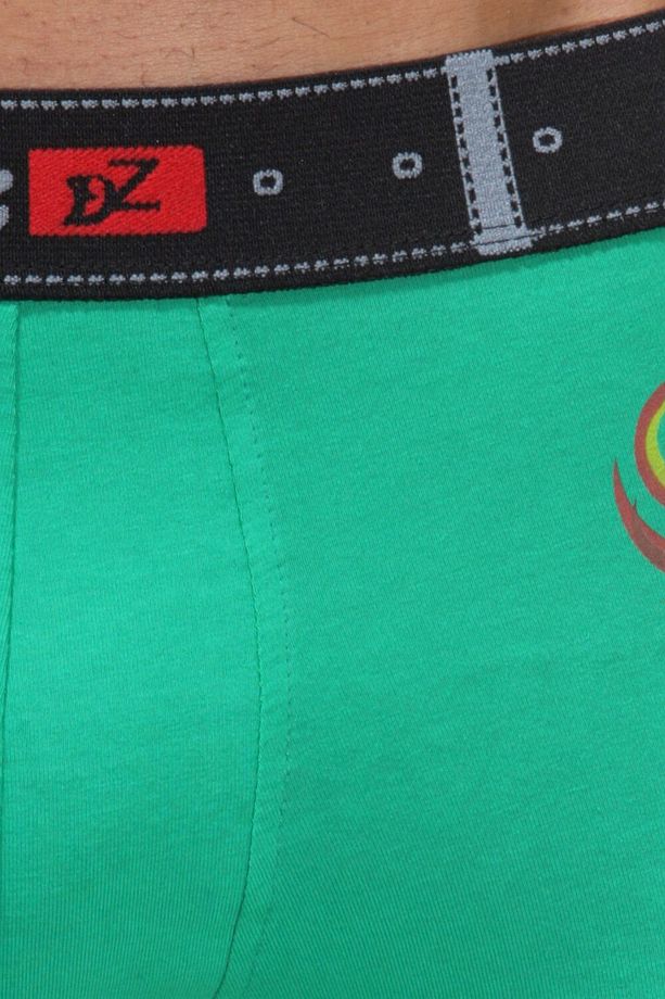 Erkek Ateş Desenli Yeşil Pamuklu Boxer - 3