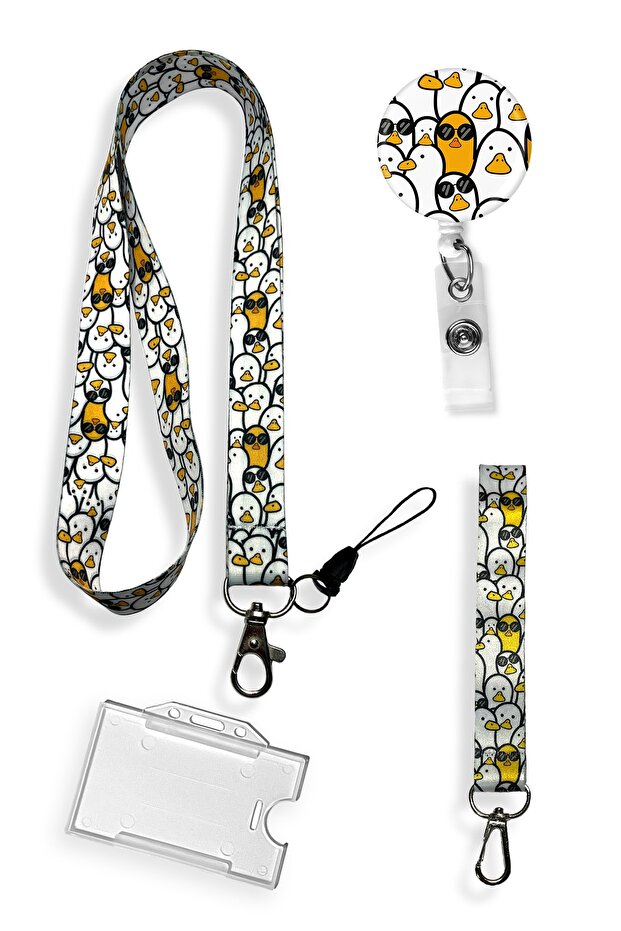 Seagull Set of 4 Neck String Keychain Yoyo Collar Card Holder