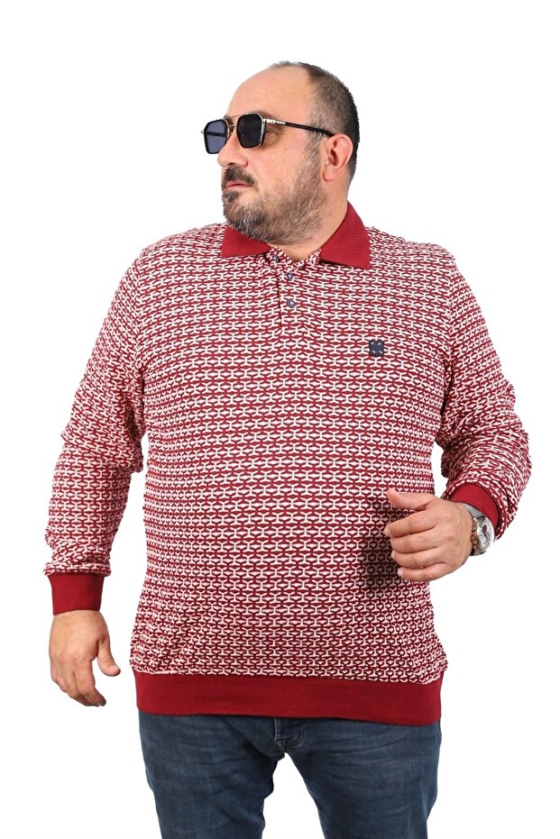 سويت شيرت رجالي مقاس كبير بياقة بولو 22714